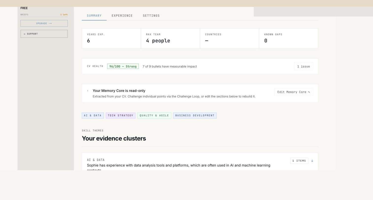 Themes and evidence clusters